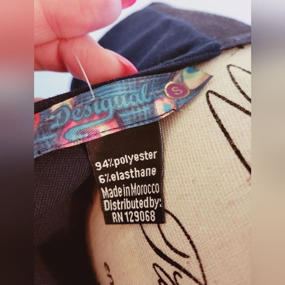 NWOT Desigual Ymanga Knit Dress Geometric Square Multi Color Navy 🔵 Bodycon. - Picture 10 of 10